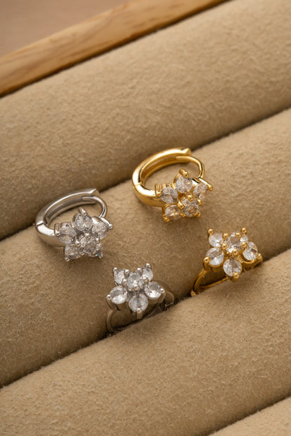 Aro Argolla Flor de Cristal