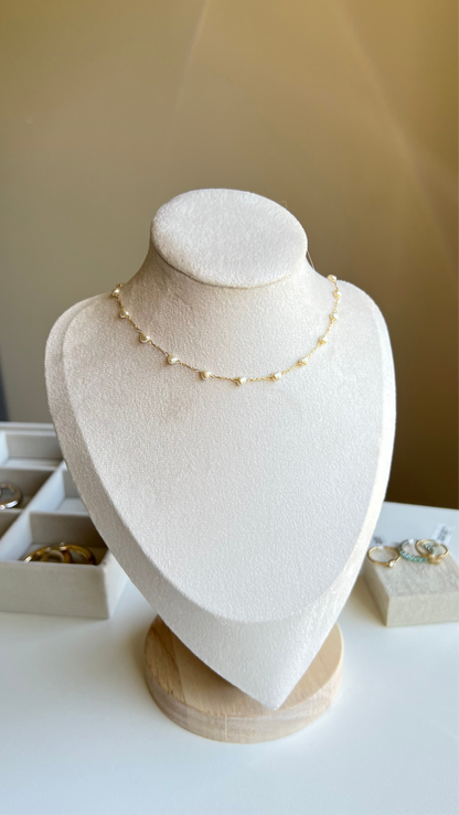 Choker perlas corazón