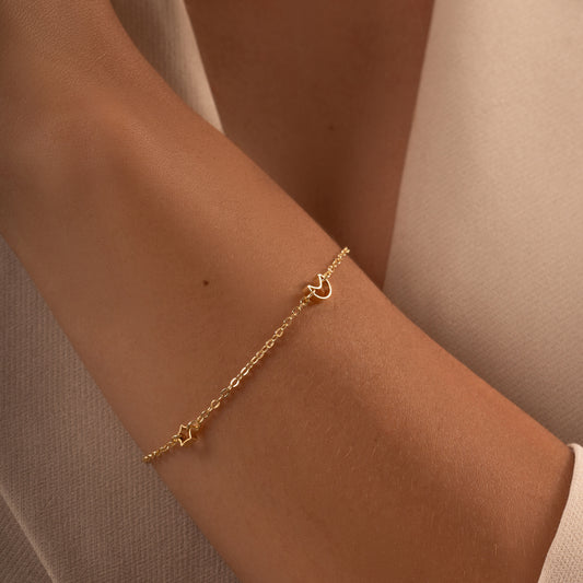 Pulsera luna y estrellas