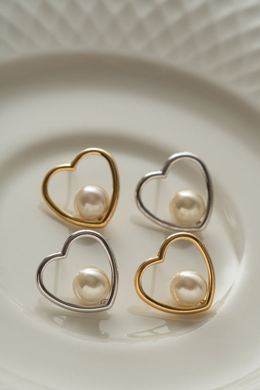 Aros Perla Corazón